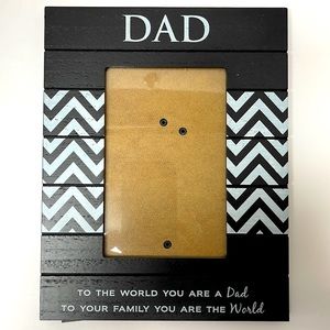 Picture frame Holds For Dad 4 x 6 picture black and white chevron pattern